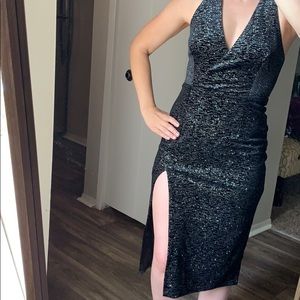Lush Black Velour Cocktail Dress Size S